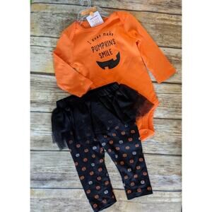Carter's Pumpkin Halloween Tutu Outfit 6m New